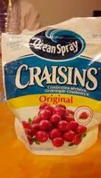Mängden socker i Craisins, cranberries séchées original