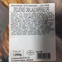 Mängden socker i Croustade Cabillaud Asperge CGE