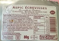 Mängden socker i Aspic écrevisses