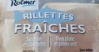 Mängden socker i Rillettes fraîche saumon ciboulette thon blanc poivre vert