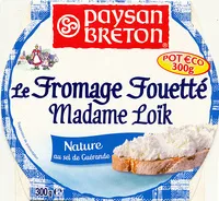 Mängden socker i Le Fromage Fouetté Madame Loïk, Nature au sel de Guérande (25 % MG) Pot €co