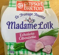 Mängden socker i Paysan Breton - Le Fromage Fouetté Madame Loïk - Echalote Ciboulette