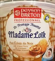 Mängden socker i Fromage Fouetté Aux Noix Madame Loïk