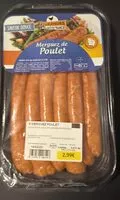 Mängden socker i 6 Merguez de poulet