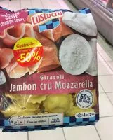 Mängden socker i Girasoli jambon mozzarella 250g lustucru x8