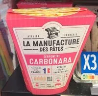 Mängden socker i La manufacture des pates box serpentini carbonara