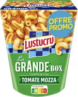 Mängden socker i Lustucru box serpentini tomate mozarella offre promo 360g