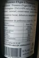 Mängden socker i Pruneaux d'Agen à l'Armagnac