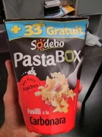 Mängden socker i PastaBOX (Fusilli à la Carbonara aux pâtes fraîches) + 33 % Gratuit