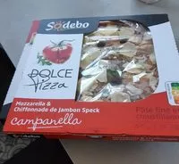 Mängden socker i Doive pizza mozzarella et chiffonnnade de jambon speck