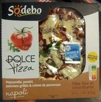 Mängden socker i Dolce Pizza Napoli Mozzarella, Poulet, Poivrons grillés & Crème de parmesan