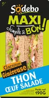 Mängden socker i Sandwich Maxi Simple & Bon ! Thon Œuf Salade