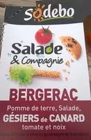 Mängden socker i Salade & Compagnie Bergerac : Pommes de terre, Salade, Gésiers de Canard, Tomate et Noix