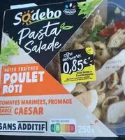 Mängden socker i Salade pâtes fraiches poulet roti