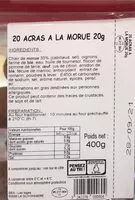 Mängden socker i Acras de morue