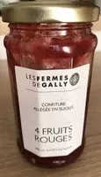 Mängden socker i Confiture allégée en sucres 4 fruits rouges