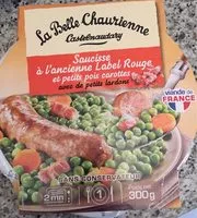 Mängden socker i Saucisse à l'ancienne et petits pois carottes avec de petits lardons