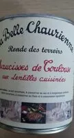 Mängden socker i Saucisse de Toulouse aux lentilles cuisinées