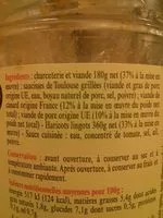 Mängden socker i Cassoulet au canard et au porc