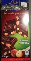 Mängden socker i Les carrés gourmands Noisettes entières Chocolat noir