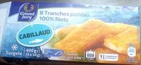 Mängden socker i 8 tranches panées 100% filets Cabillaud