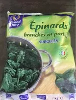 Mängden socker i Epinards branches en portions surgelés