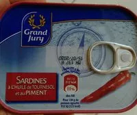 Mängden socker i Sardines à l'huile de tournesol et au piment
