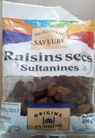Mängden socker i Raisins secs sultanines