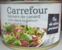 Mängden socker i Gésiers de canard cuits dans la graisse de canard