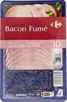 Mängden socker i Bacon fumé au bois de hêtre
