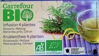 Mängden socker i Infusion 4 plantes Romarin, Mélisse, Reine des prés, Citron