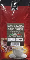 Mängden socker i 100% ARABICA GOÛT ITALIEN Café puissant et raffiné