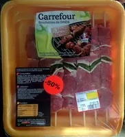 Mängden socker i Brochettes de dinde