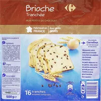 Mängden socker i Brioche tranchée aux pépites de chocolat