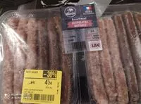 Mängden socker i Assortiment chipolatas, véritables merguez, saveurs variées