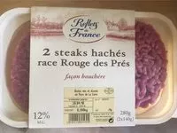 Mängden socker i 2 steak hachés race Rouge de Près