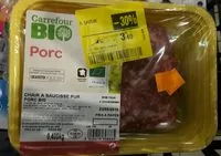 Mängden socker i Chair à saucisse pur porc bio