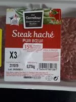 Mängden socker i Steak haché pur boeuf 15% MG