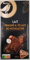 Mängden socker i Auchan gourmet chocolat au lait fourré praliné & pépites de nougatine 150g
