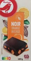 Mängden socker i Auchan chocolat noir orange 180g - pack a