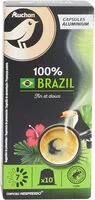 Mängden socker i Auchan 100% BRESILFin et douxCapsules aluminium
