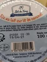 Mängden socker i Riz au lait caramel