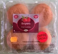 Mängden socker i 4 beignets fourrés à la framboise