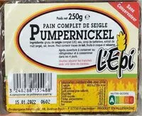 Mängden socker i Pain complet de seigle Pumpernickel