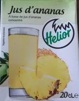 Mängden socker i Jus De Fruit Helior Ananas