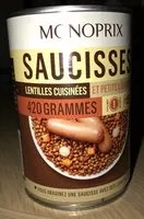 Mängden socker i Saucisses aux lentilles