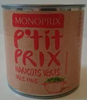 Mängden socker i Haricots verts très fins