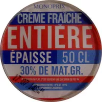 Mängden socker i Crème fraîche entière épaisse 50 cl 30% de mat. gr. Monoprix