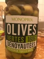 Mängden socker i Olives vertes dénoyautées