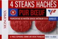 Mängden socker i Steaks hachés, pur boeuf, 5% de mat. Gr. Surgelés